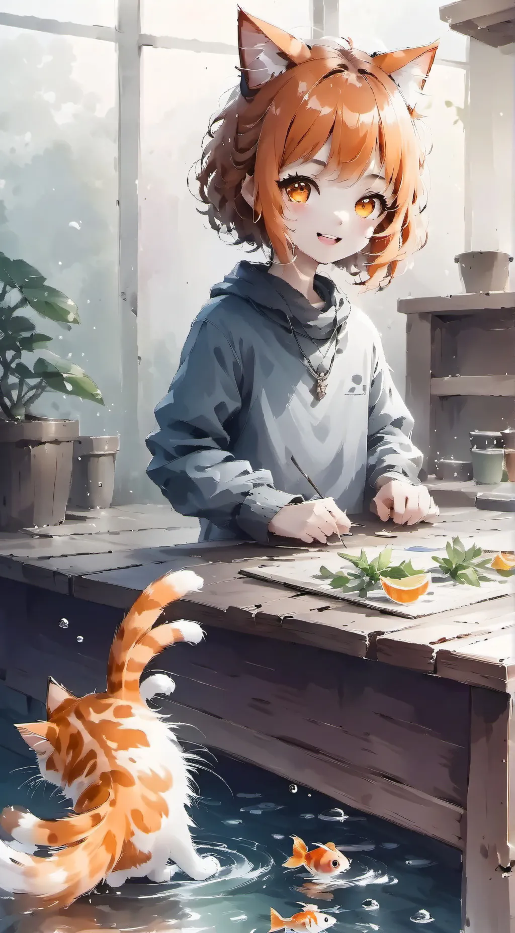 ai character: Lia the Orange Spirit background