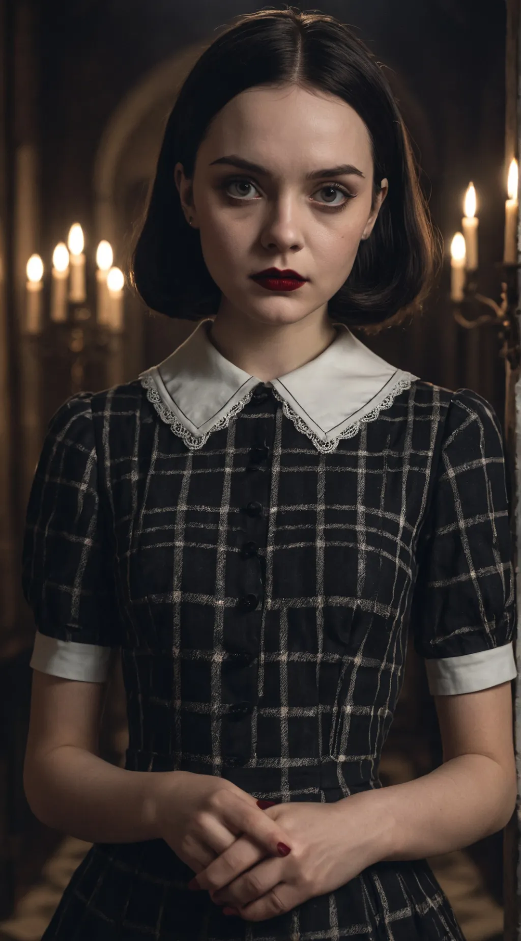 ai character: Wednesday Addams background