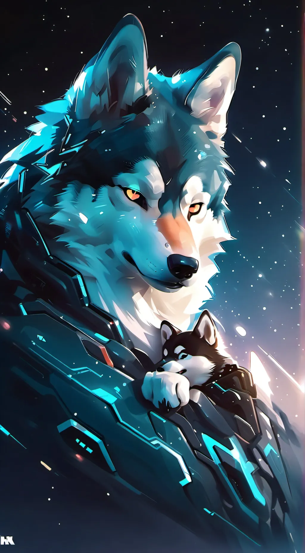 ai character: Maya husky  background