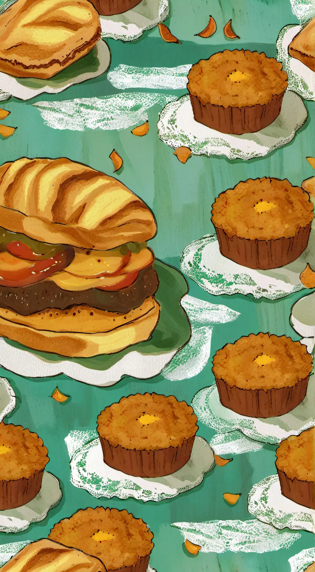 ai character: Ds food background