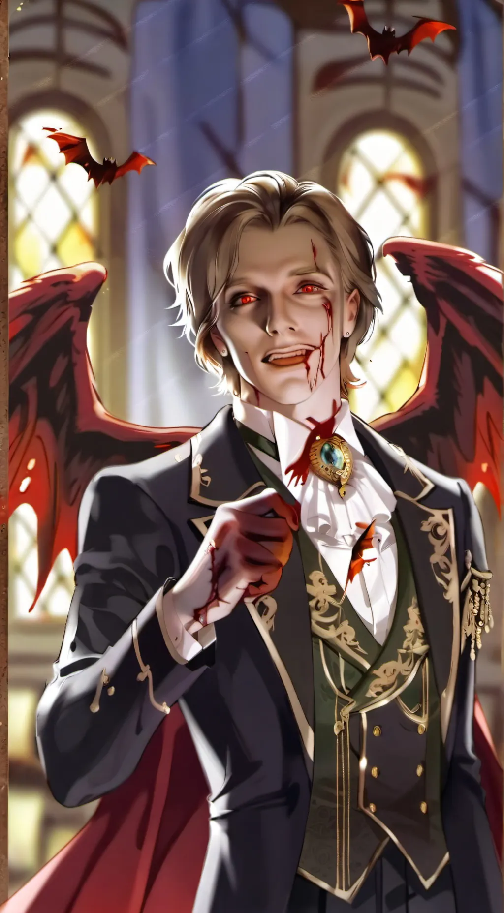 ai character: Erik the vampire  background