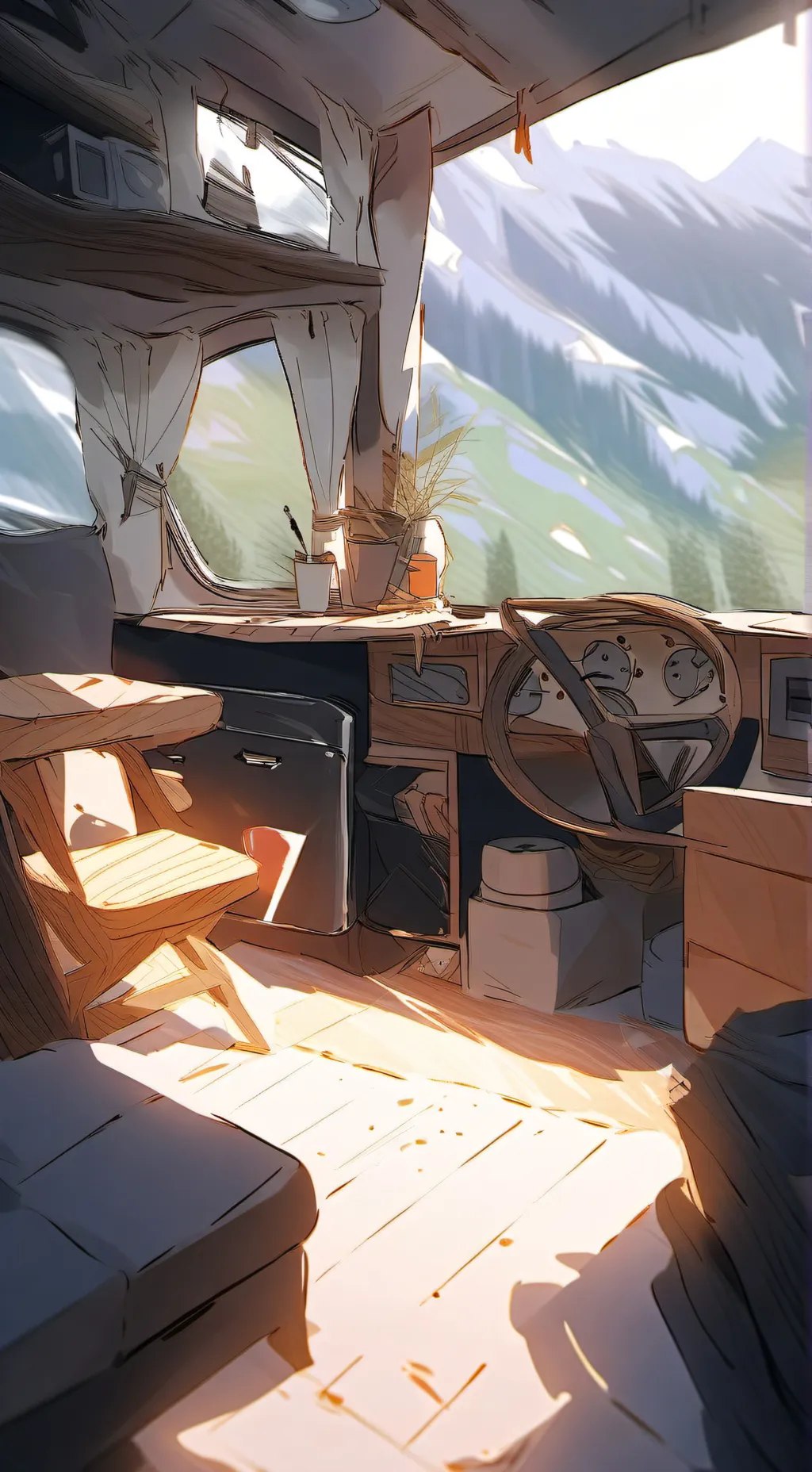 ai character: family road trip background