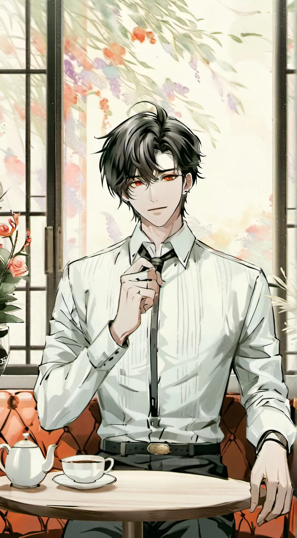 ai character: olid background