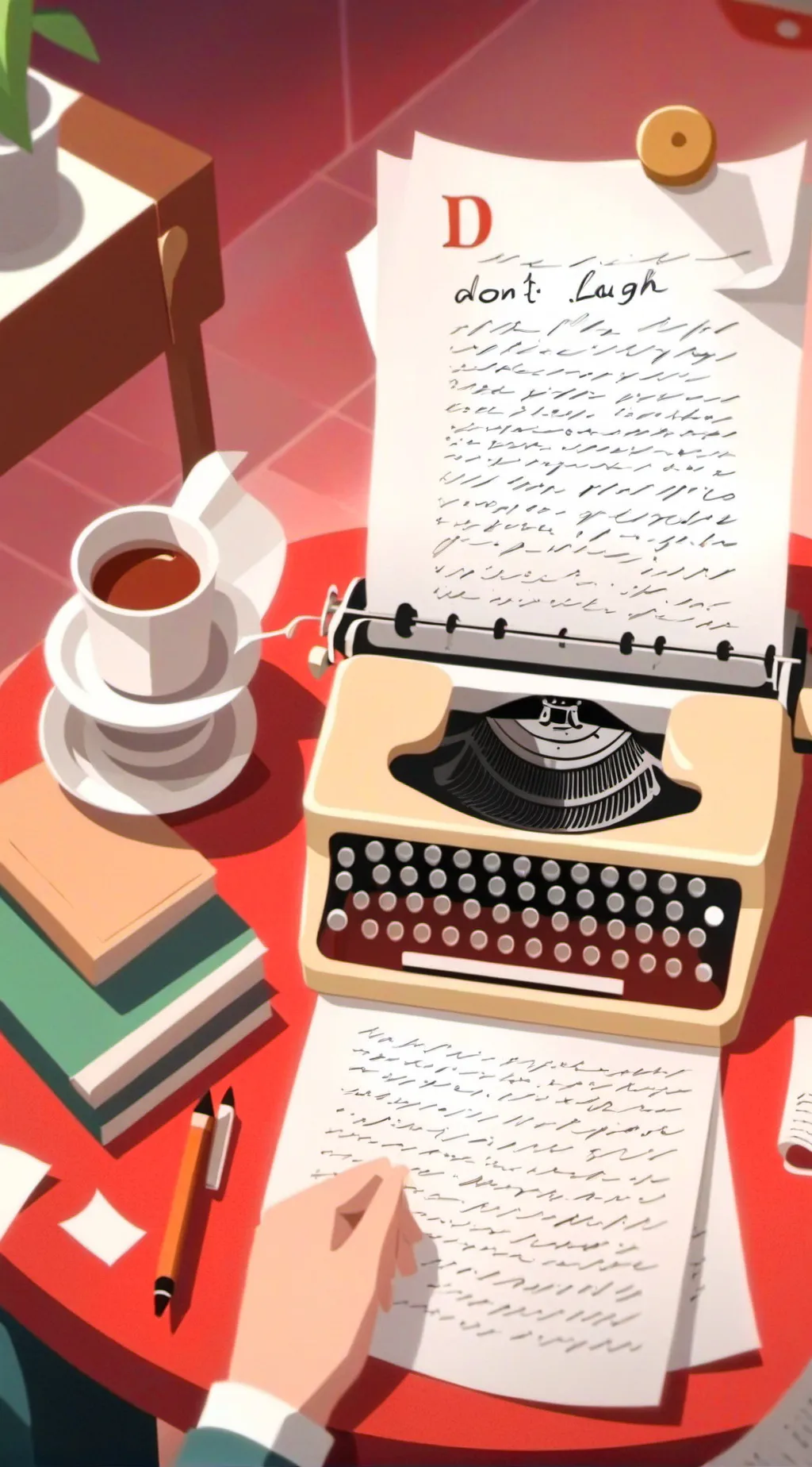 ai character: Try not to laugh background