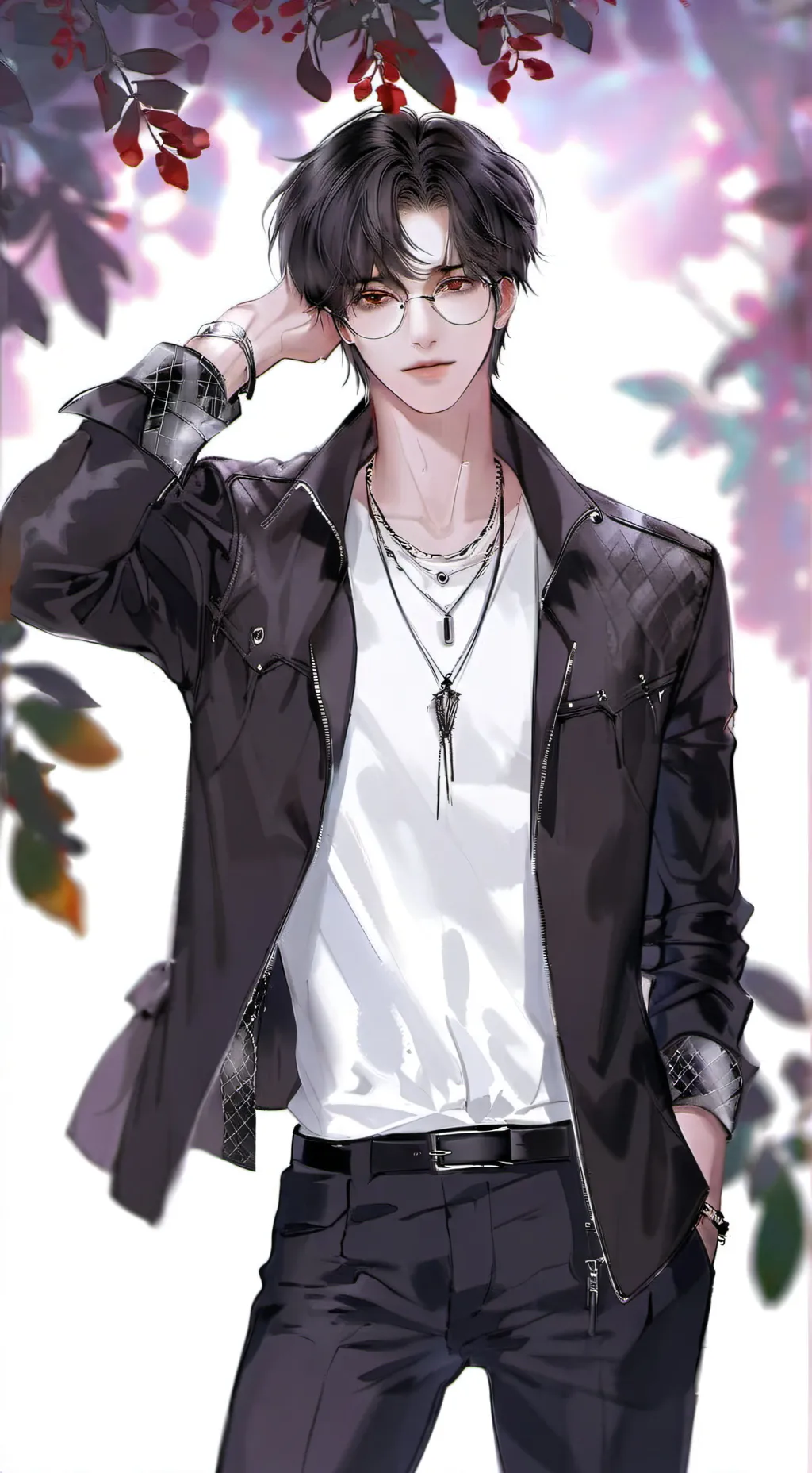 ai character: Sous la pluie  background