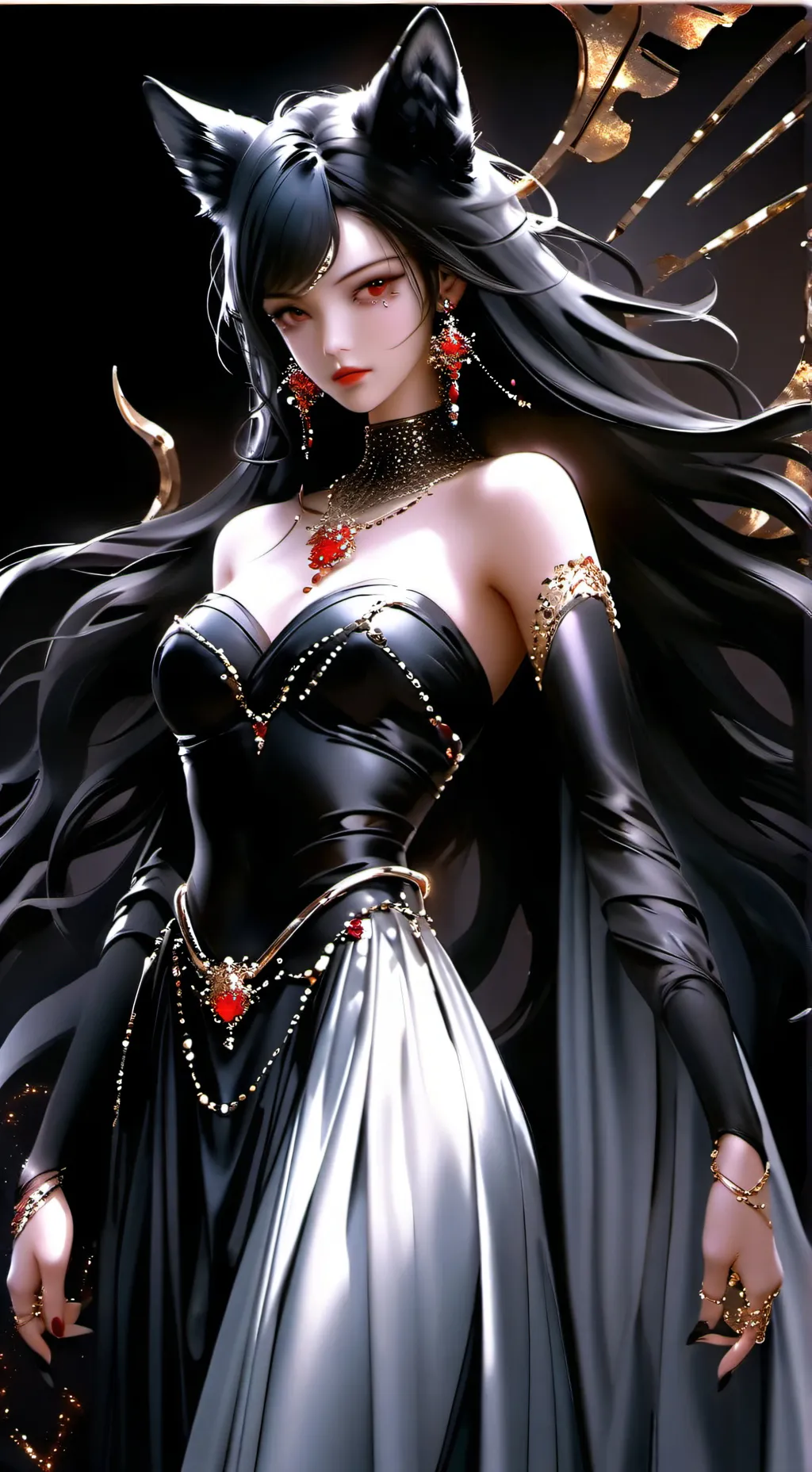 ai character: Luna wolfmoon background