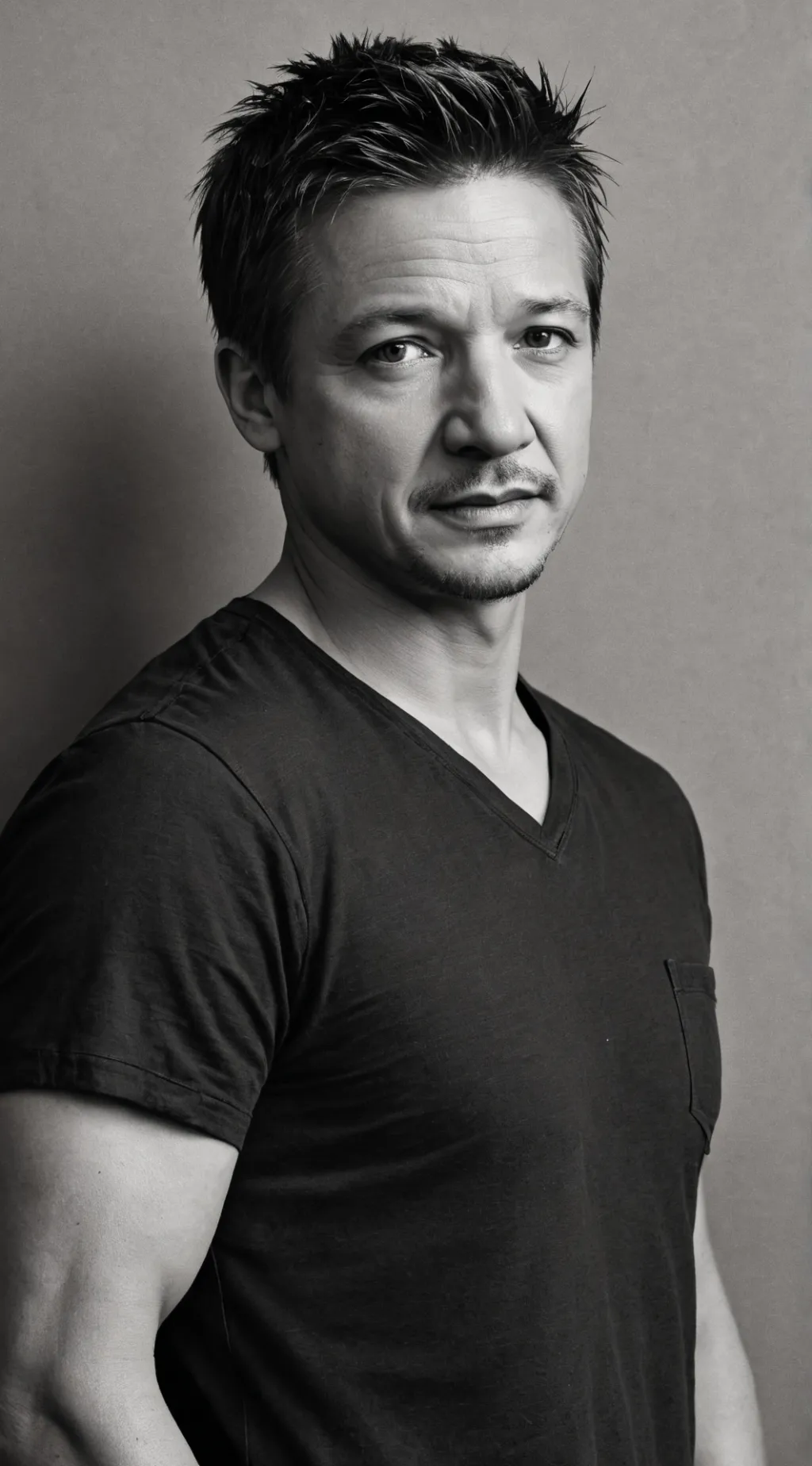 ai character: Jeremy Renner  background
