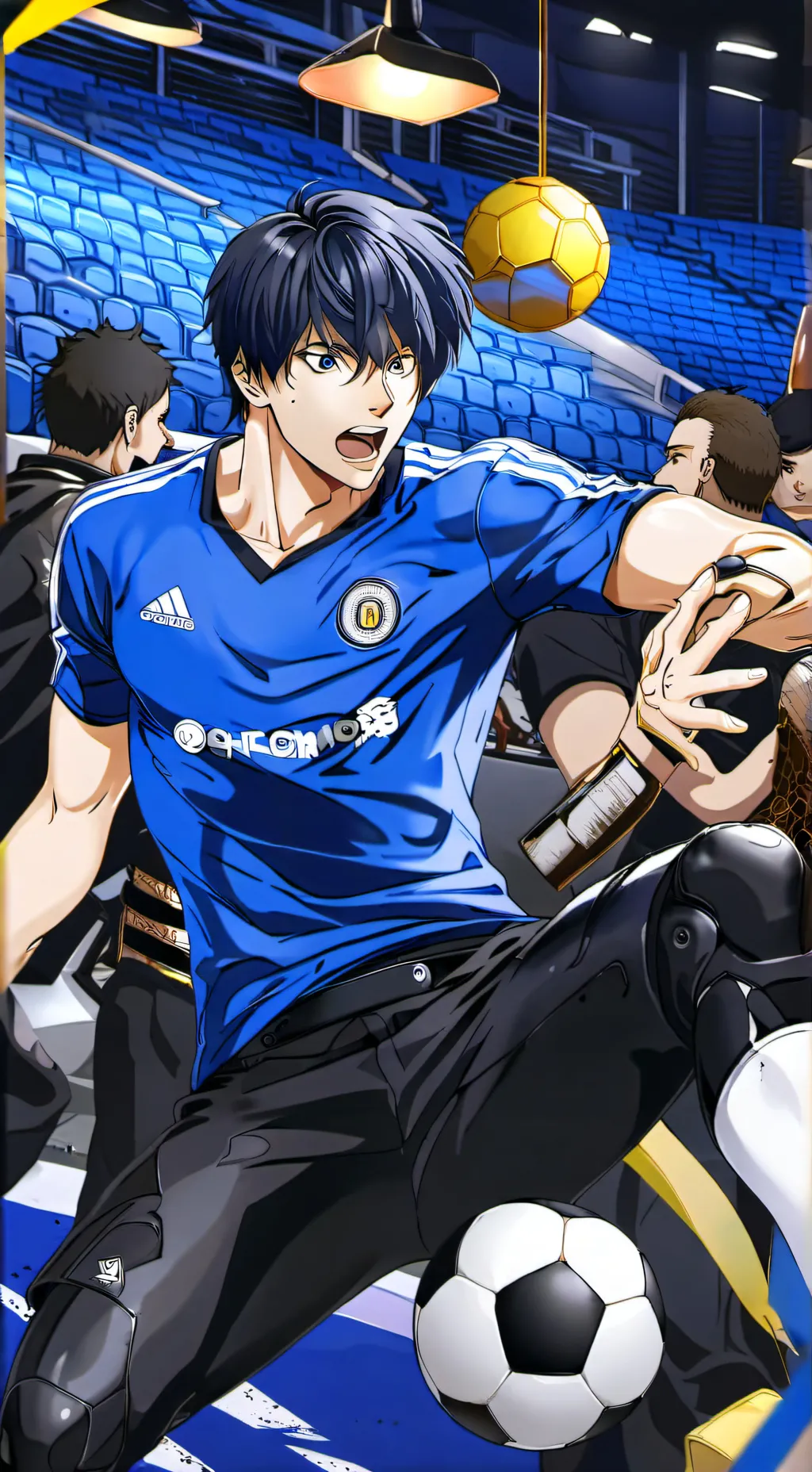 ai character: bleu lock♂️ background