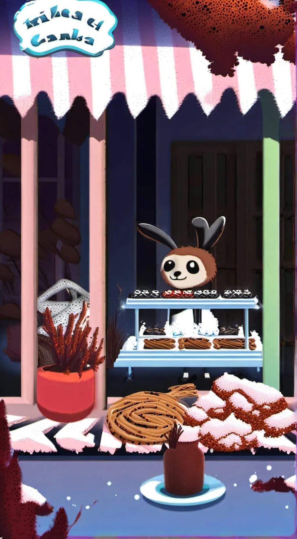 ai character: frutcake background