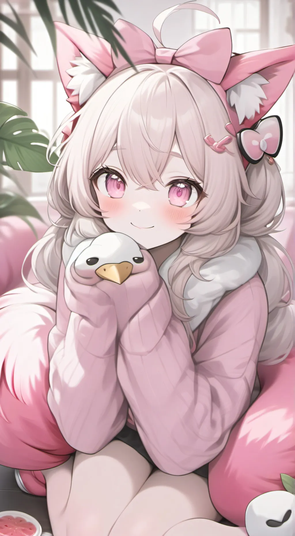 ai character: Flamingo Furry background