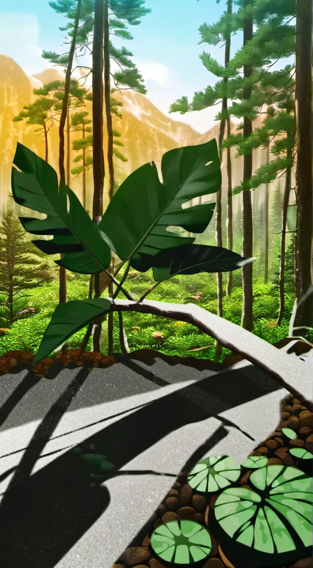 ai character: hojita leafy bfdi background