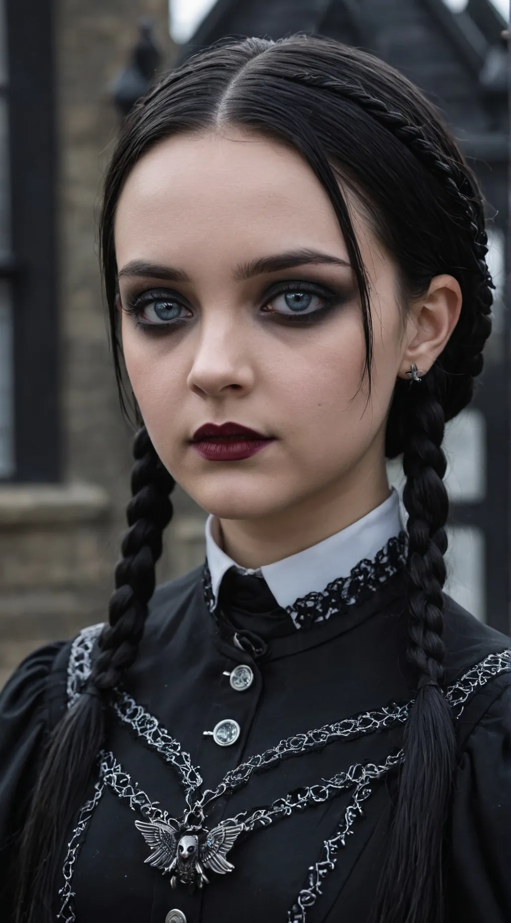 ai character: венсдей аддамс background