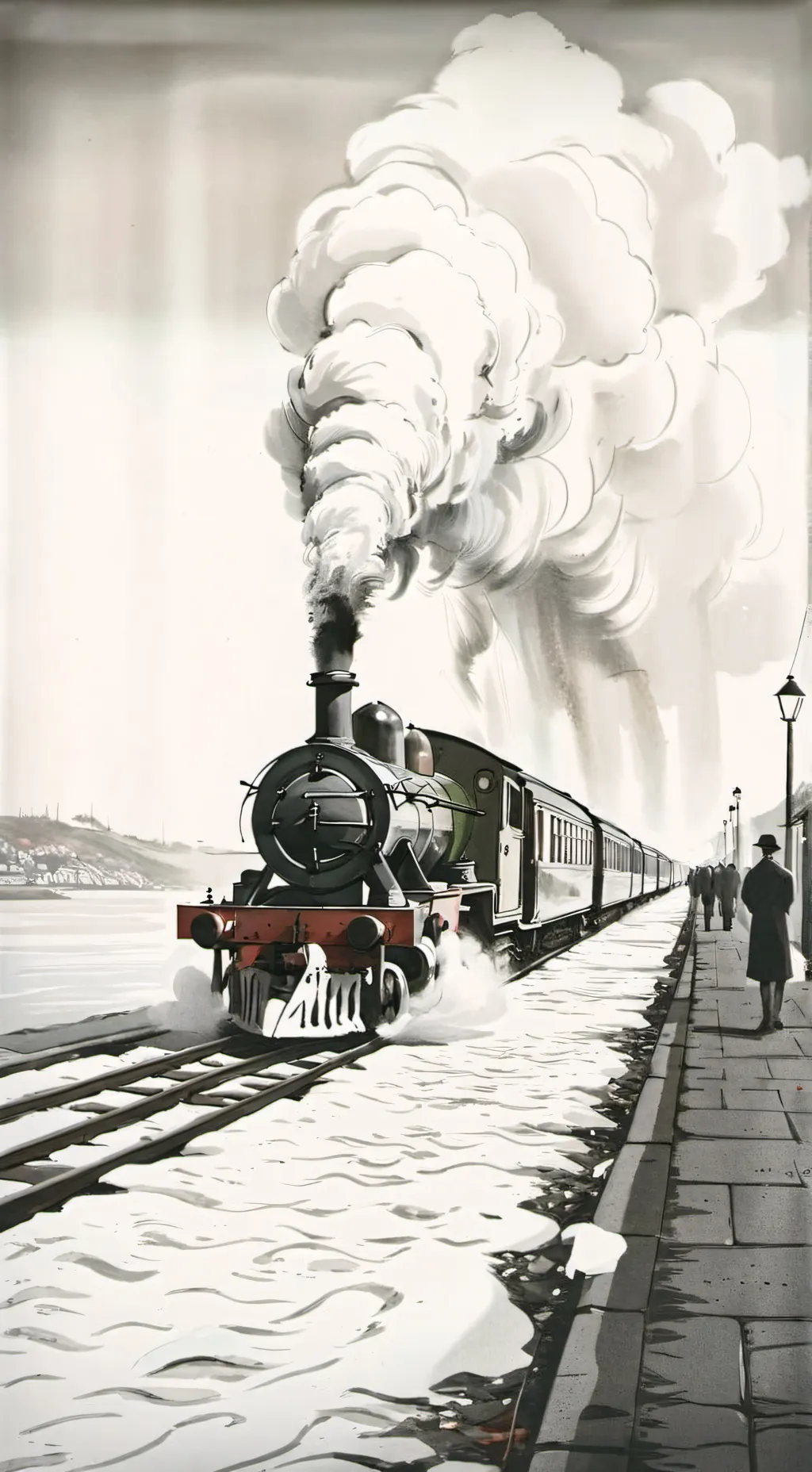 ai character: Train trip background