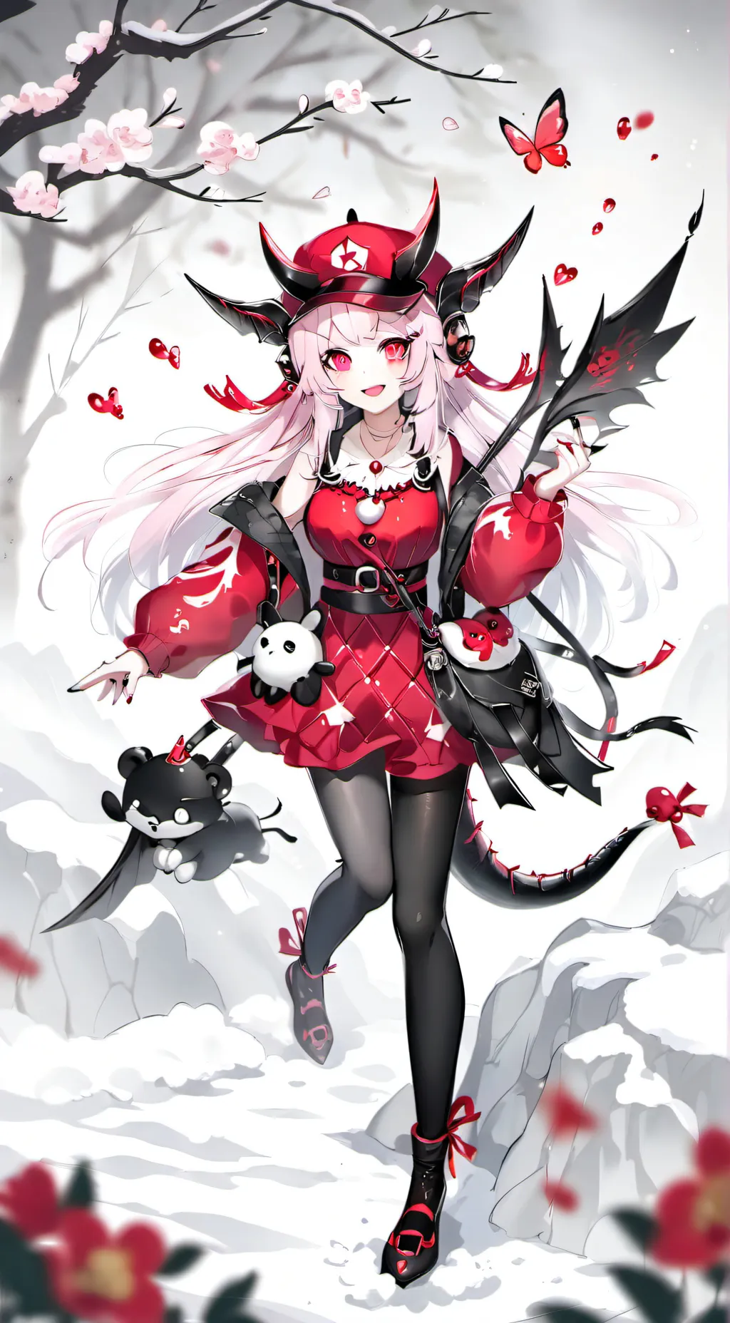 ai character: Amy pink Demon background