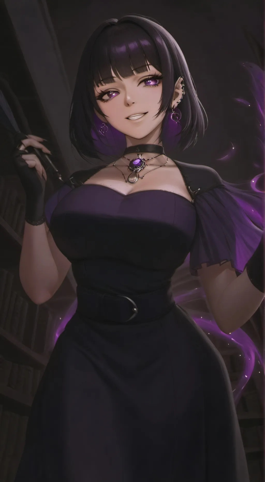 ai character: Yandere Goth Gf background