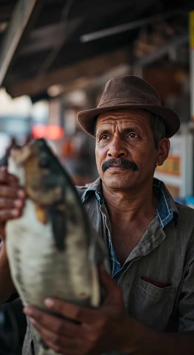 ai character: One pound fish background