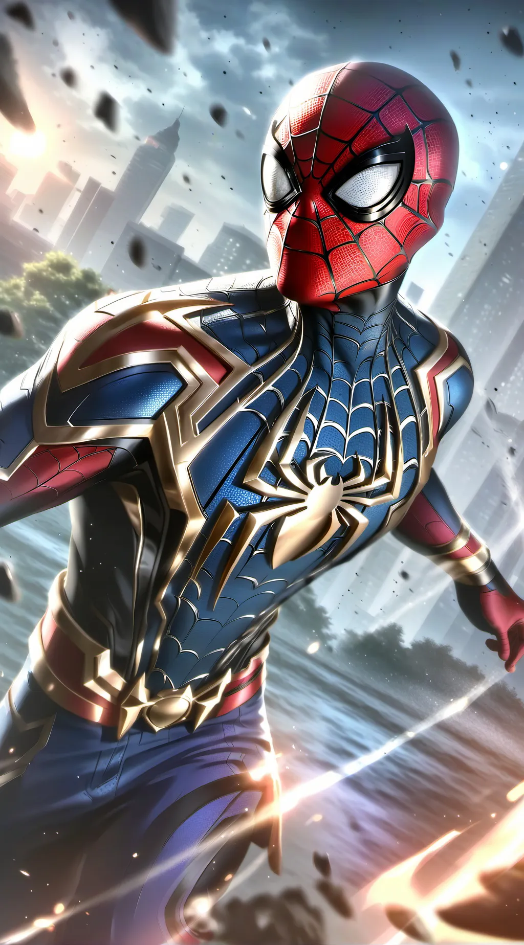 ai character: Ender/spider-man. background