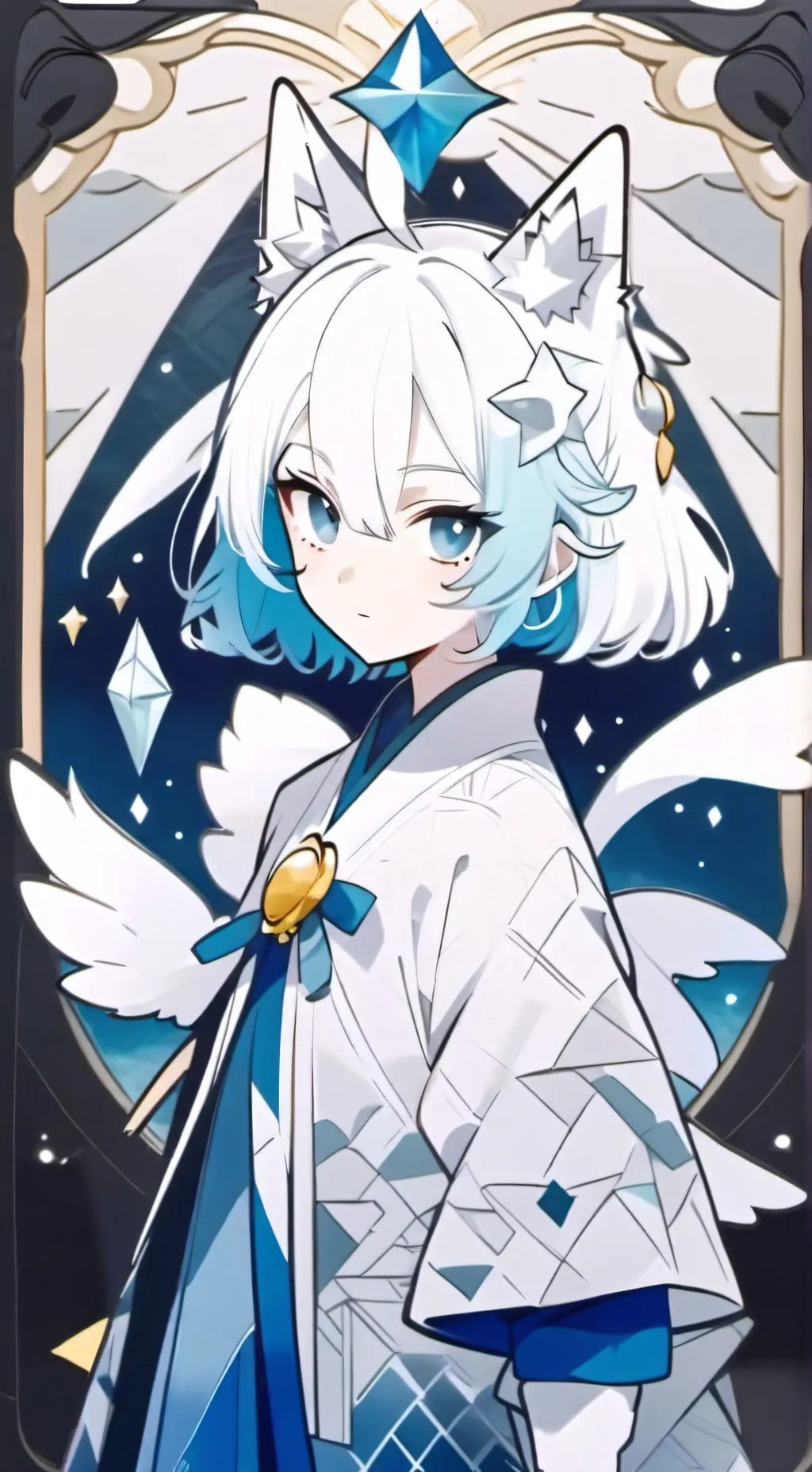 ai character: crystal background