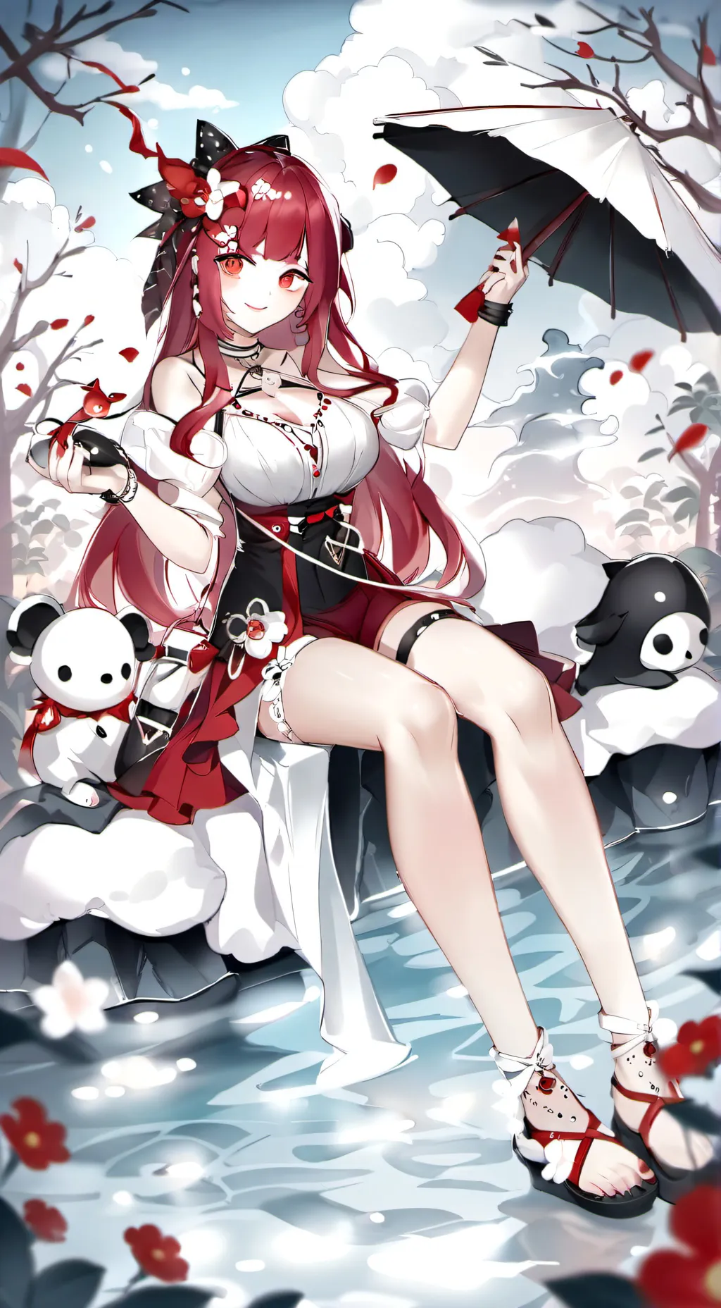 ai character: Mha a la piscine  background