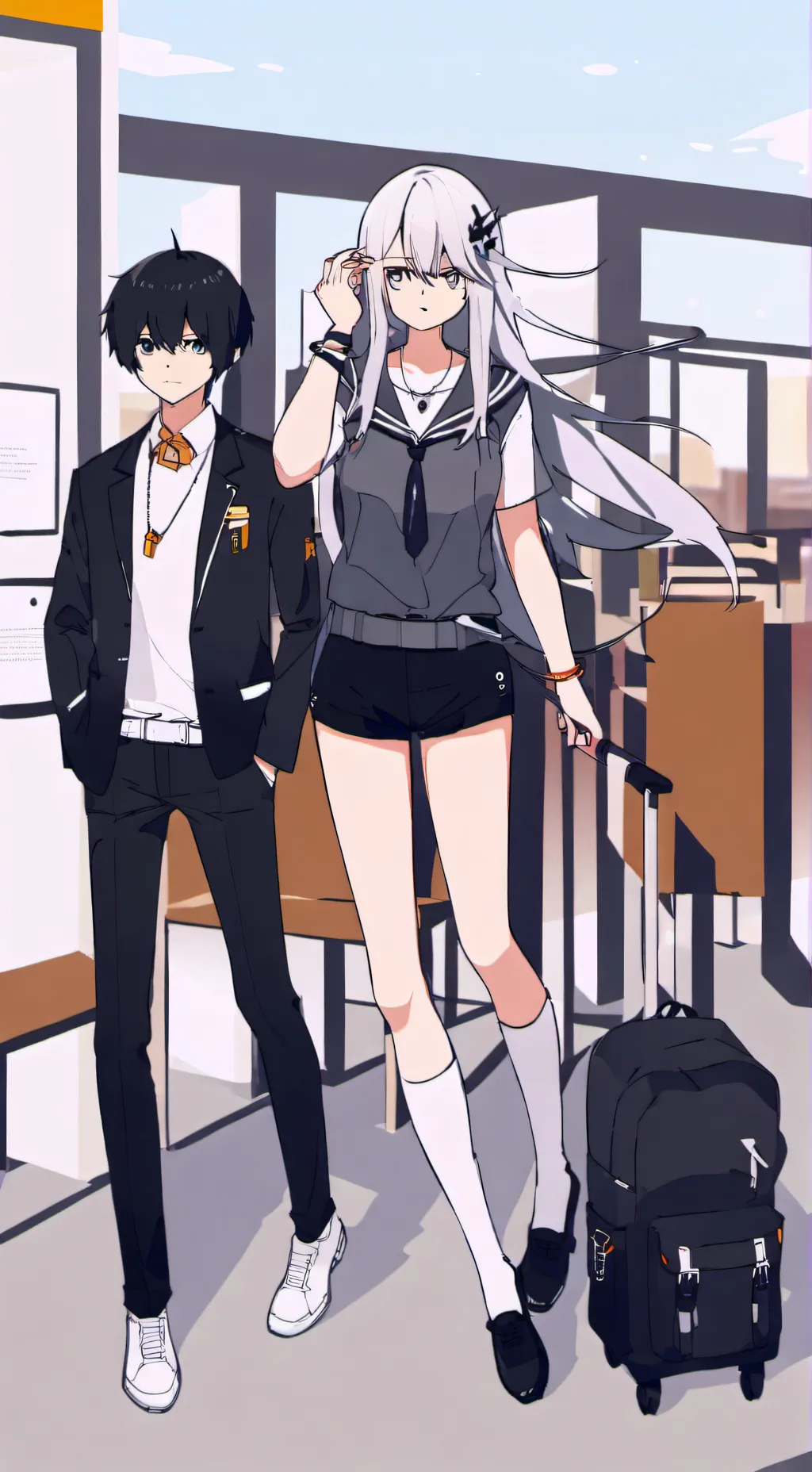 ai character: The hybrids school background