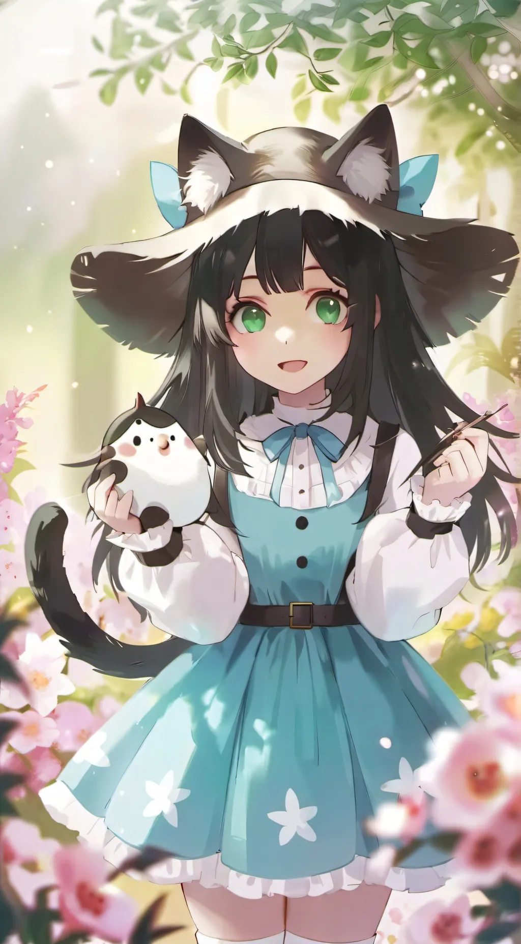 ai character: cat girl°•° background