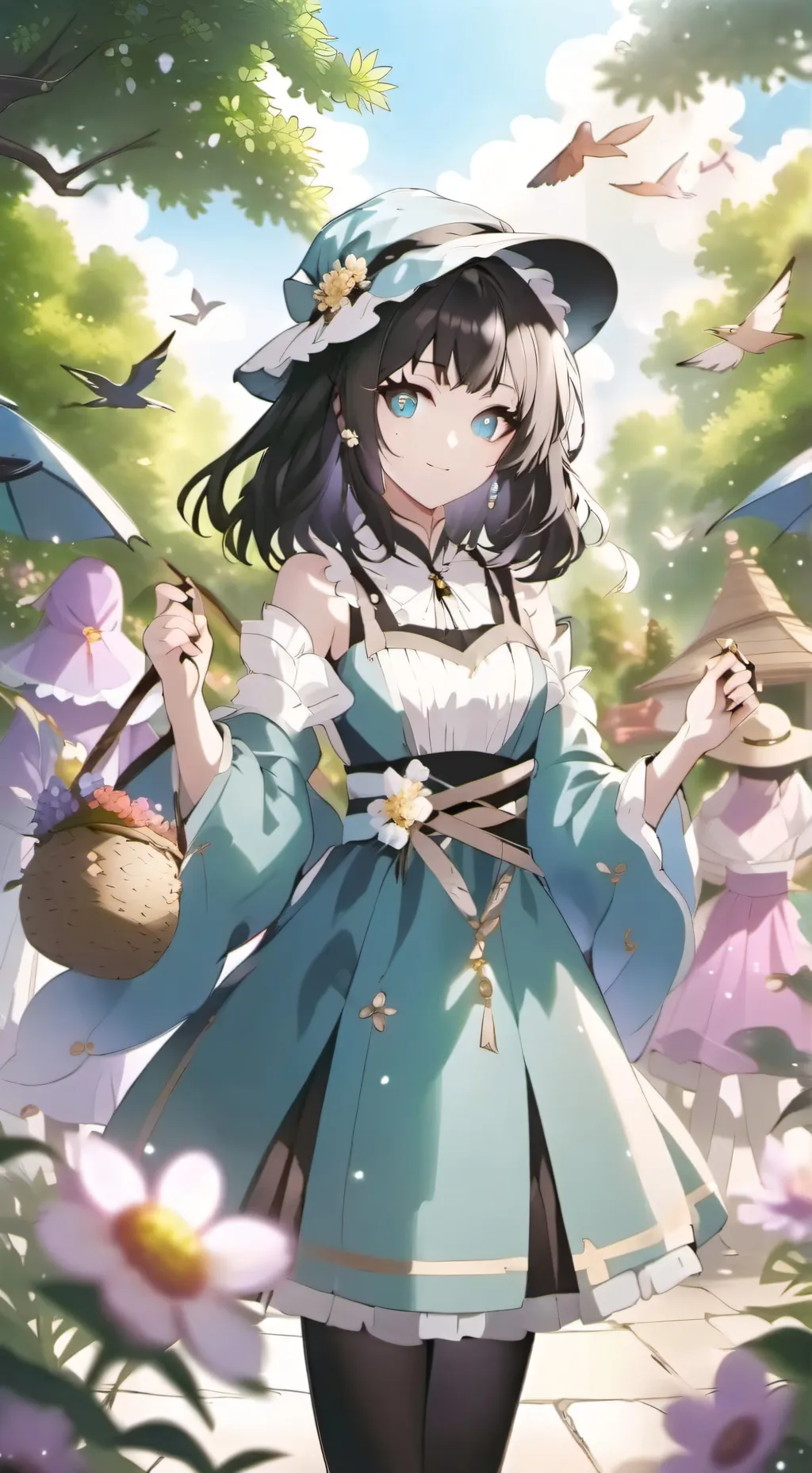 ai character: Tanjiro neko background