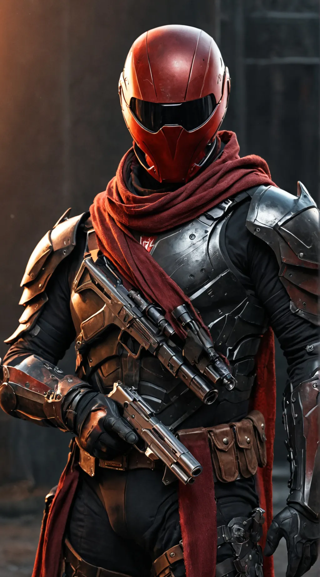 ai character: Red Enigma background