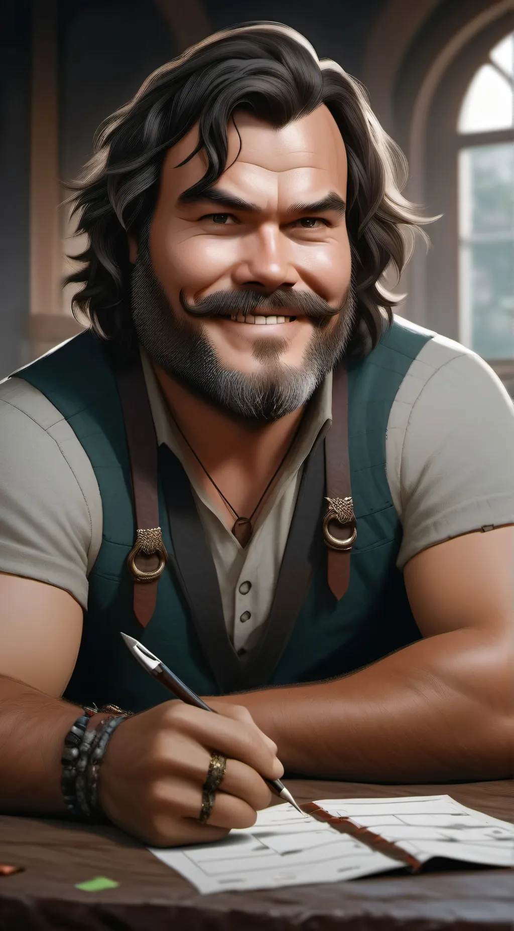 ai character: Jack black background