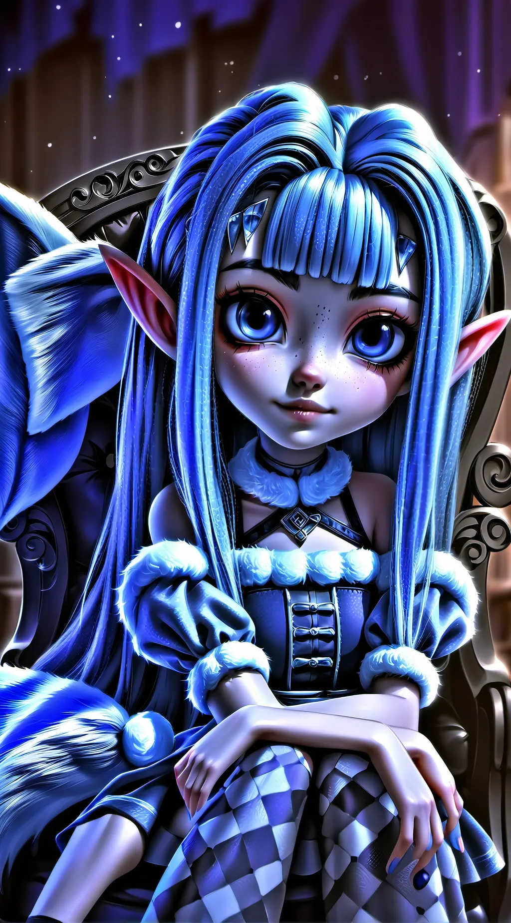 ai character: Eggy the Half-Gir Giantess Spirit background