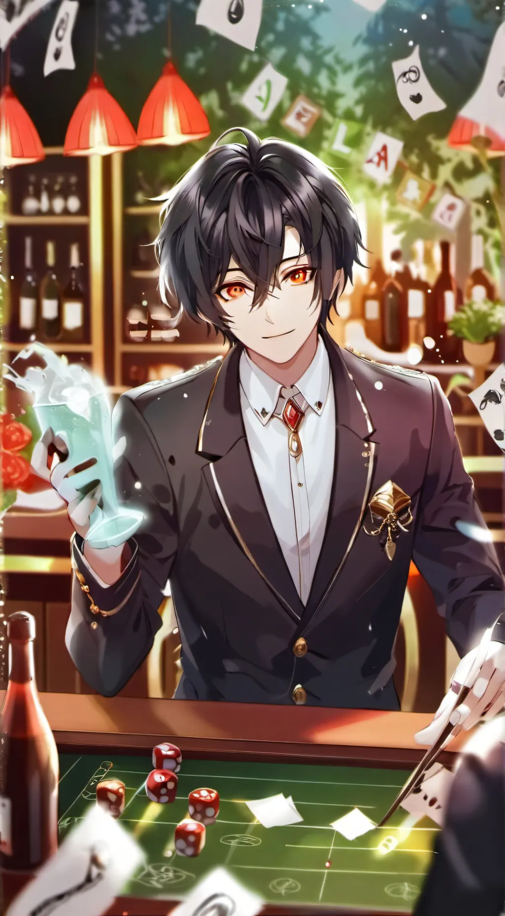 ai character: LOV pick me again. background