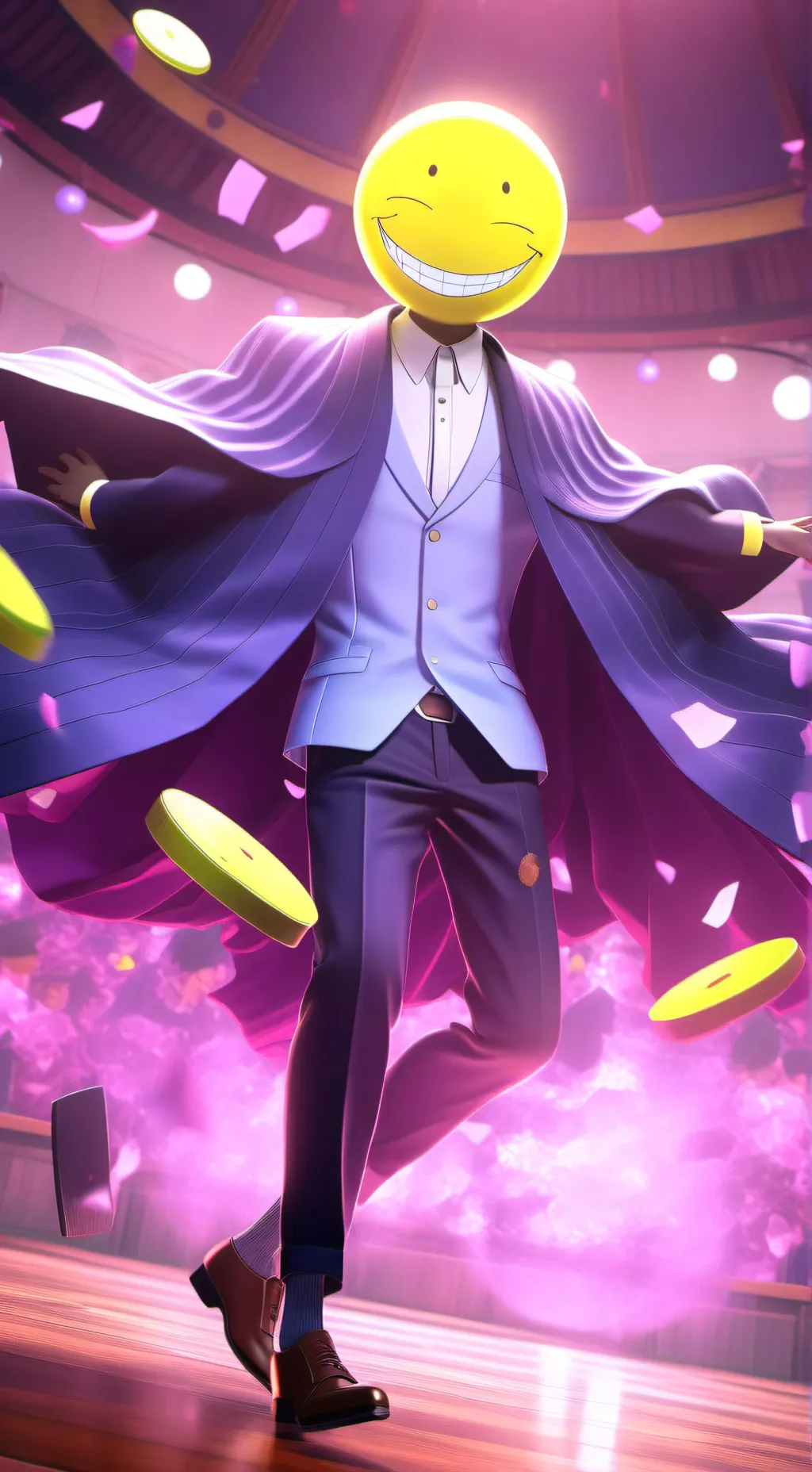 ai character: MORE KORO SENSEI  background