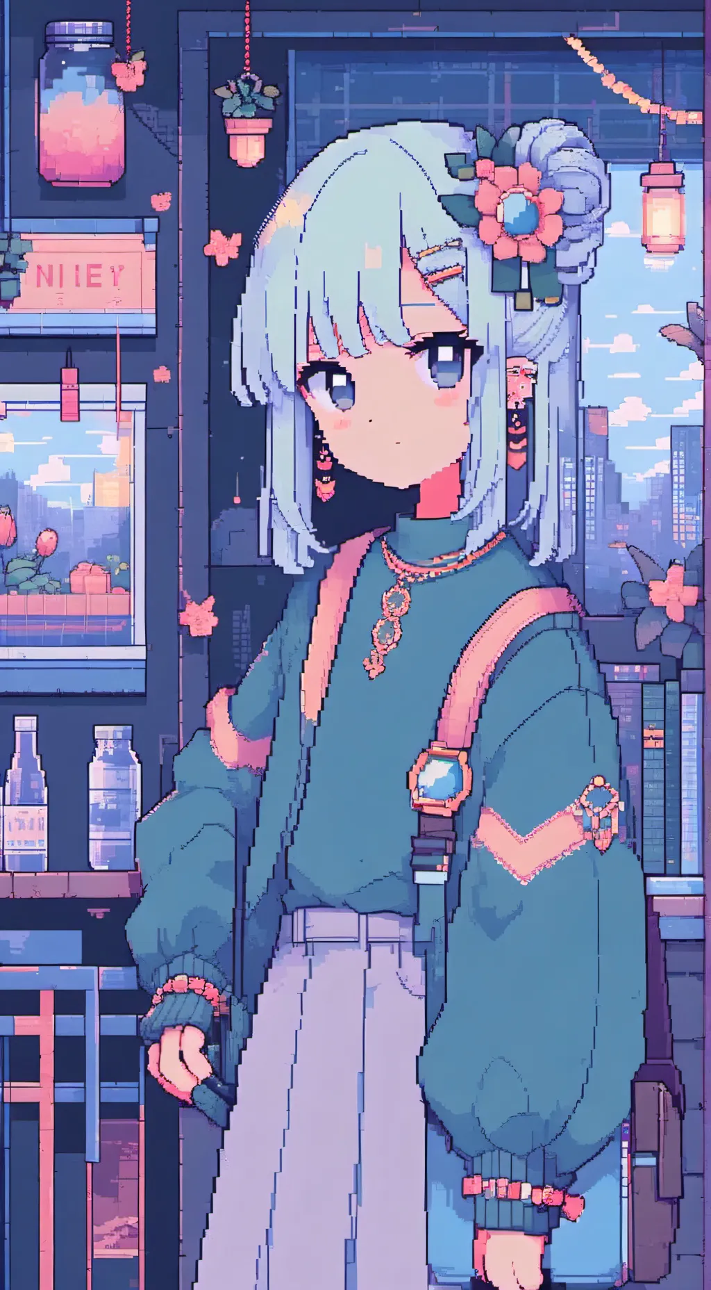 ai character: niña de 11 años background