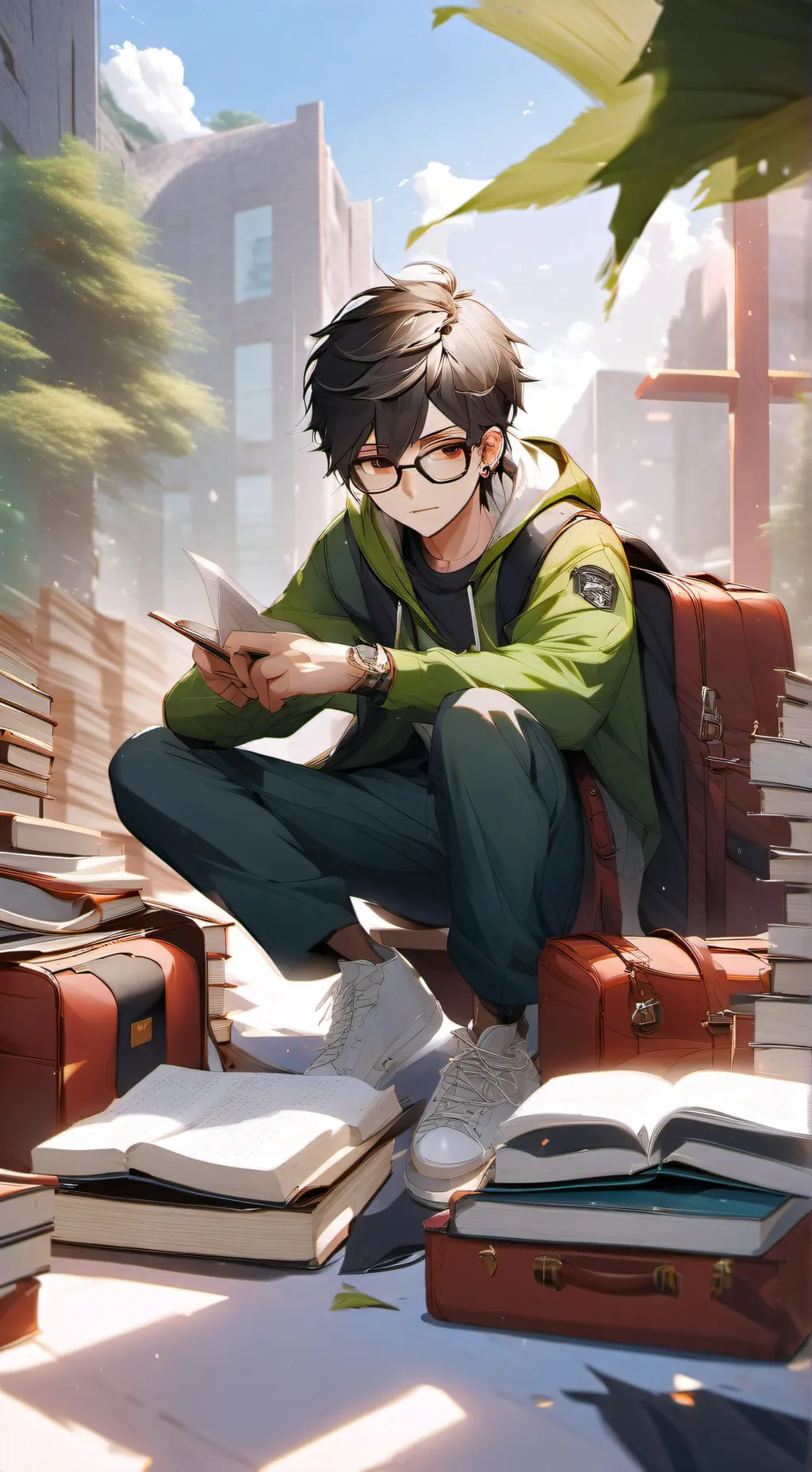 ai character: restin background