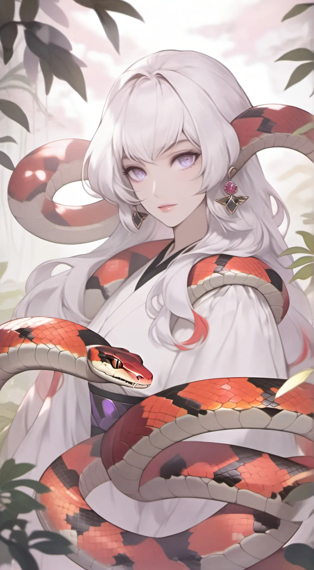 ai character: Coral Whiskers the Snake Spirit background