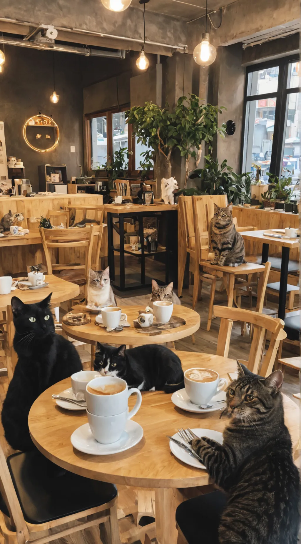 ai character: Cat Cafe 🍵  background