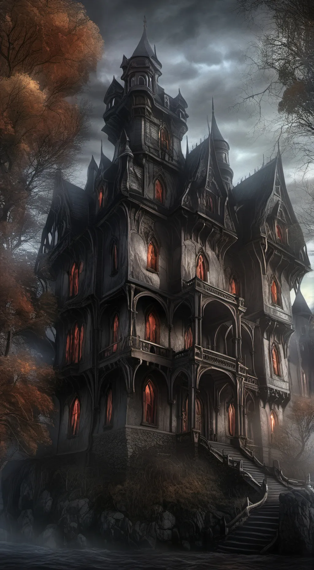 ai character: Scary Castle background