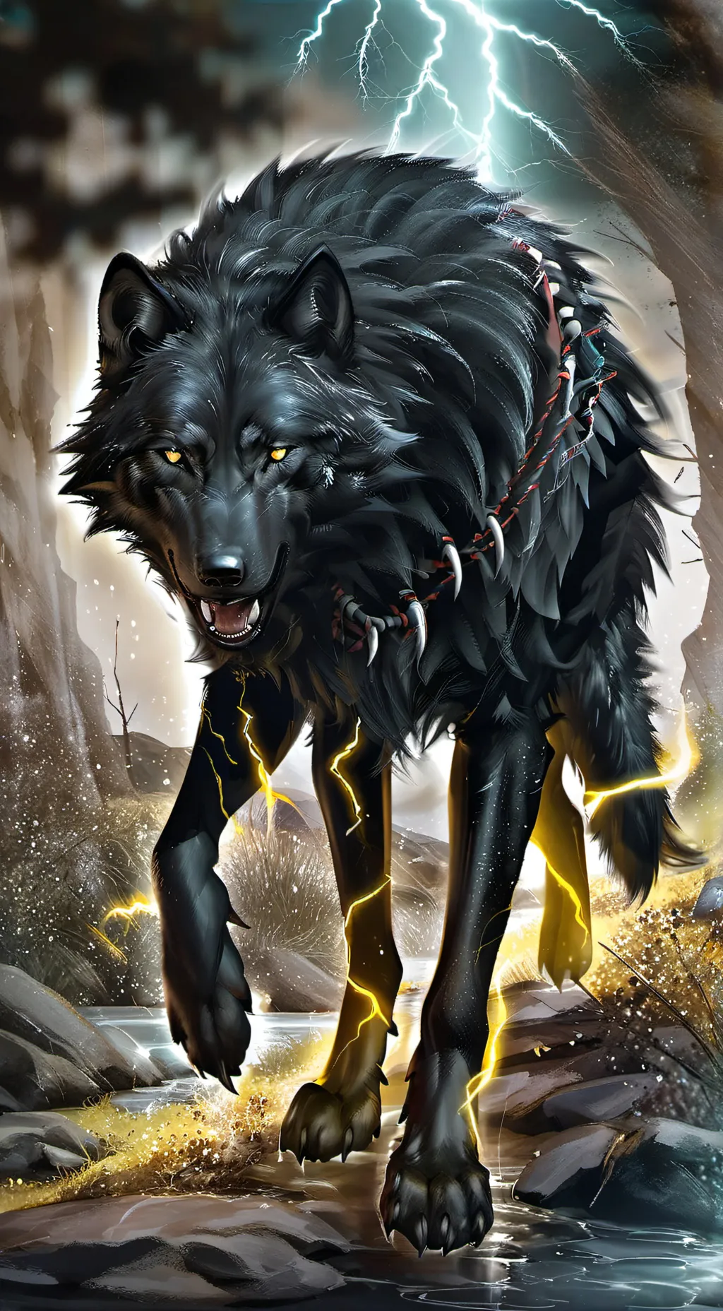 ai character: 🖤Thunder⚡ background