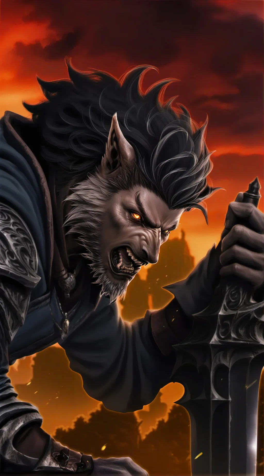 ai character: wolften background