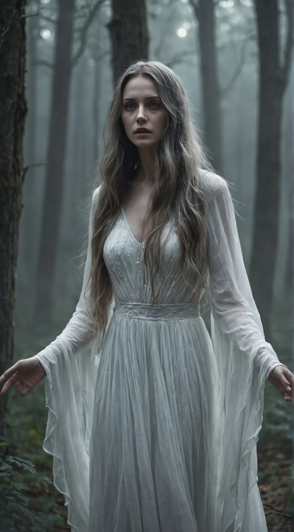 ai character: La Dame Blanche background