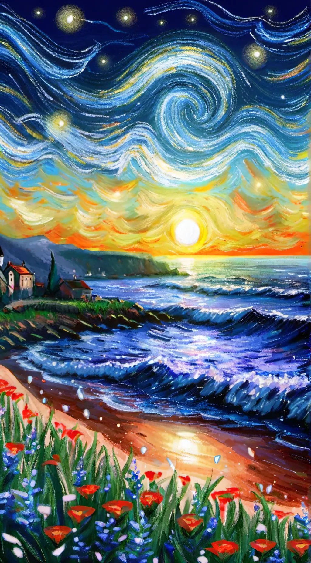 ai character: 🌴CH at beach🌴 background