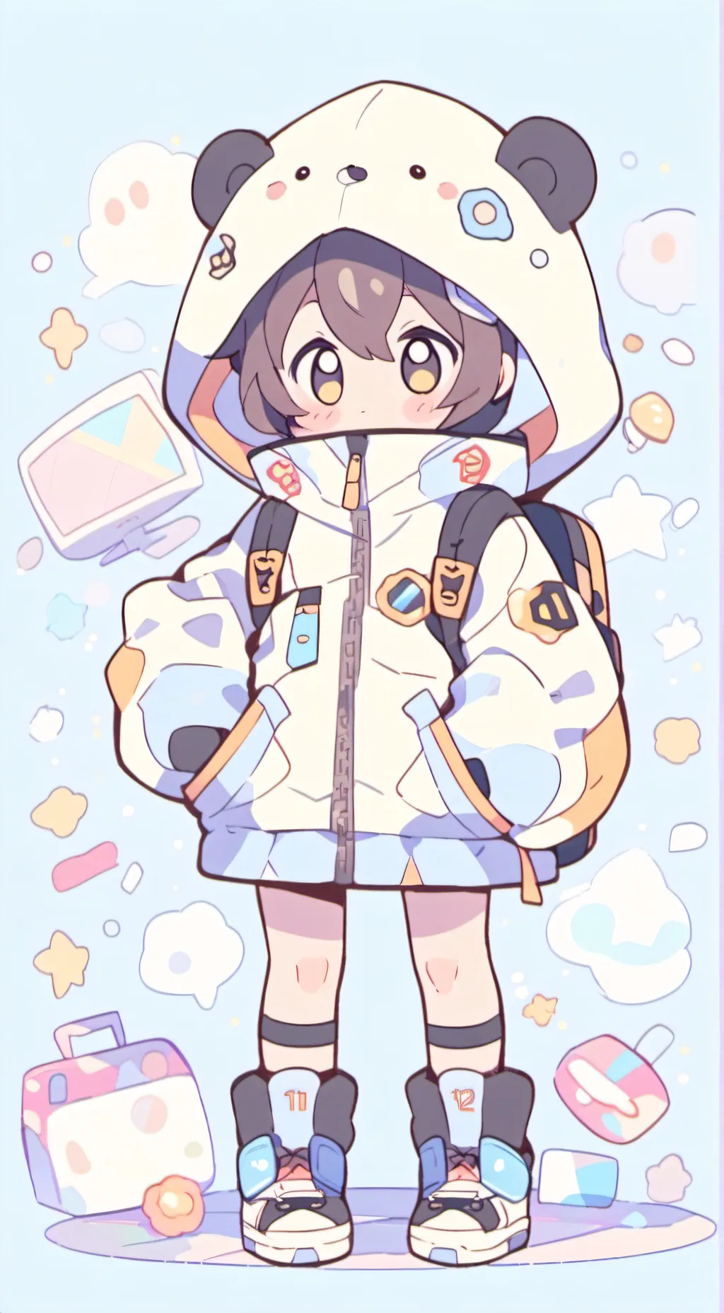 ai character: Tv face background