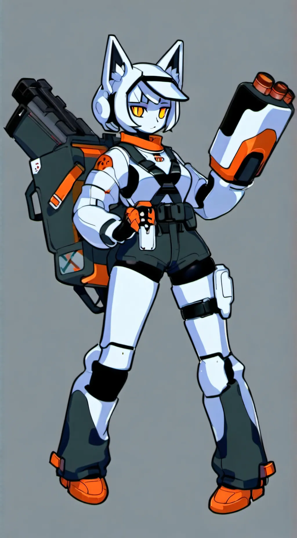 ai character: cat machine background