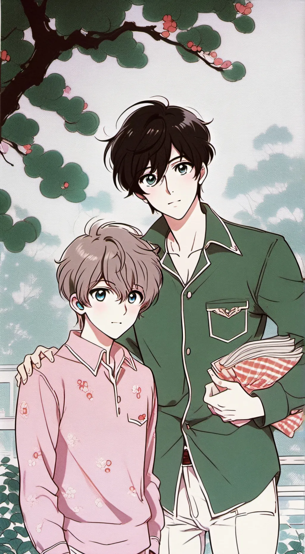 ai character: soft love webtoon background