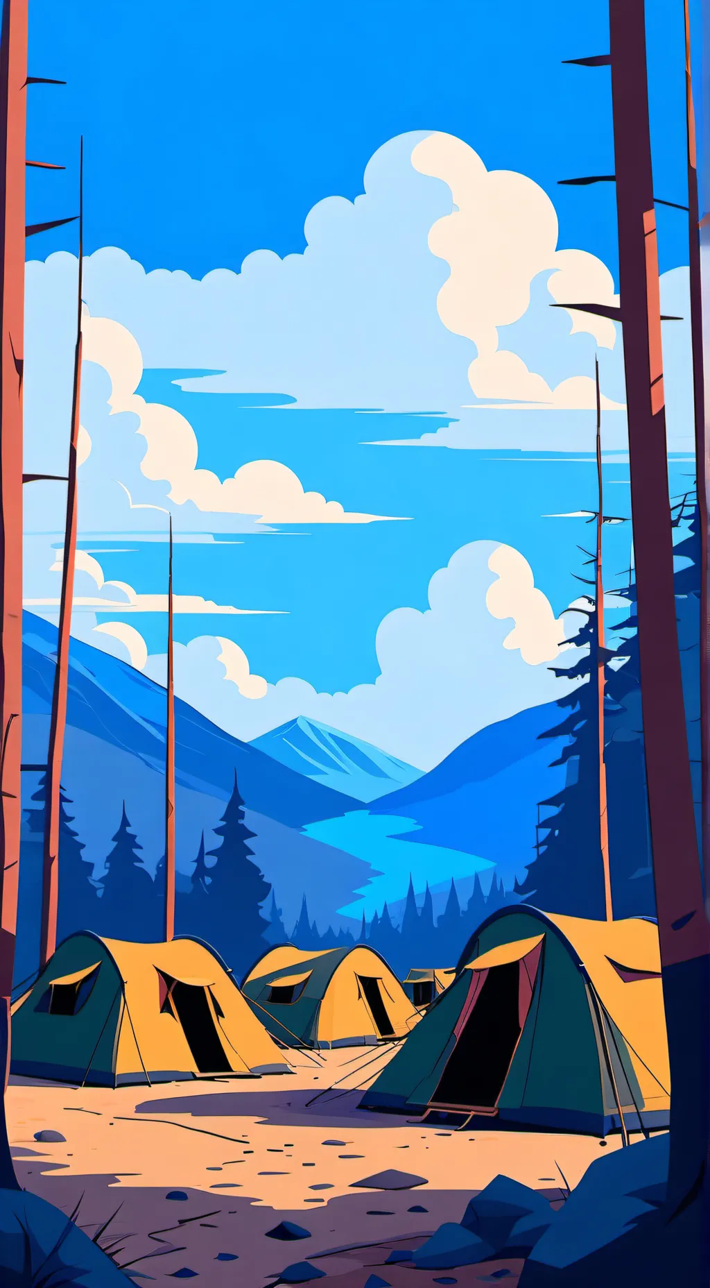 ai character: Military camp background