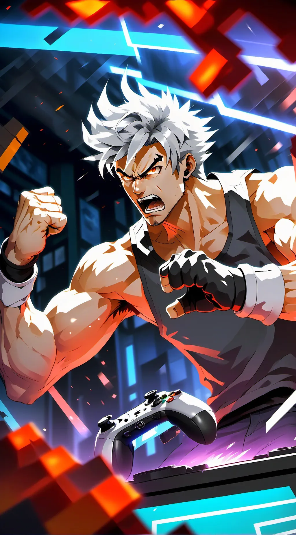 ai character: man rages background