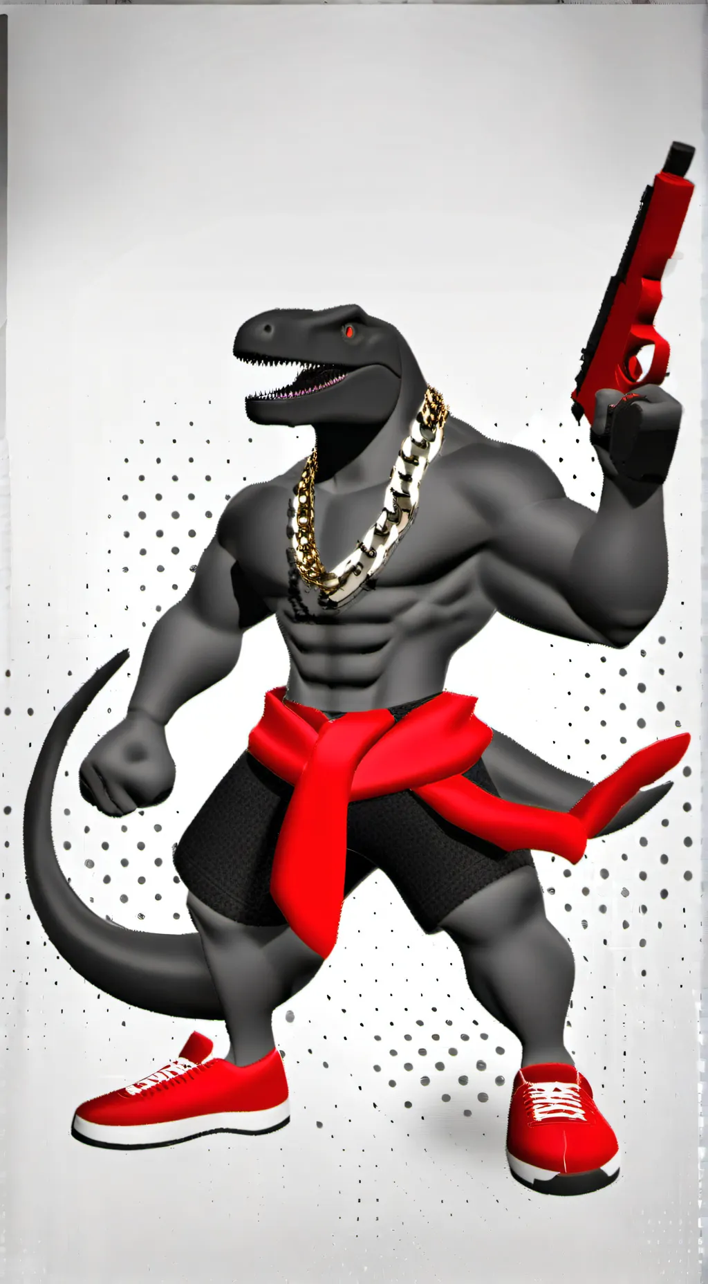 ai character: Black Yoshi  background