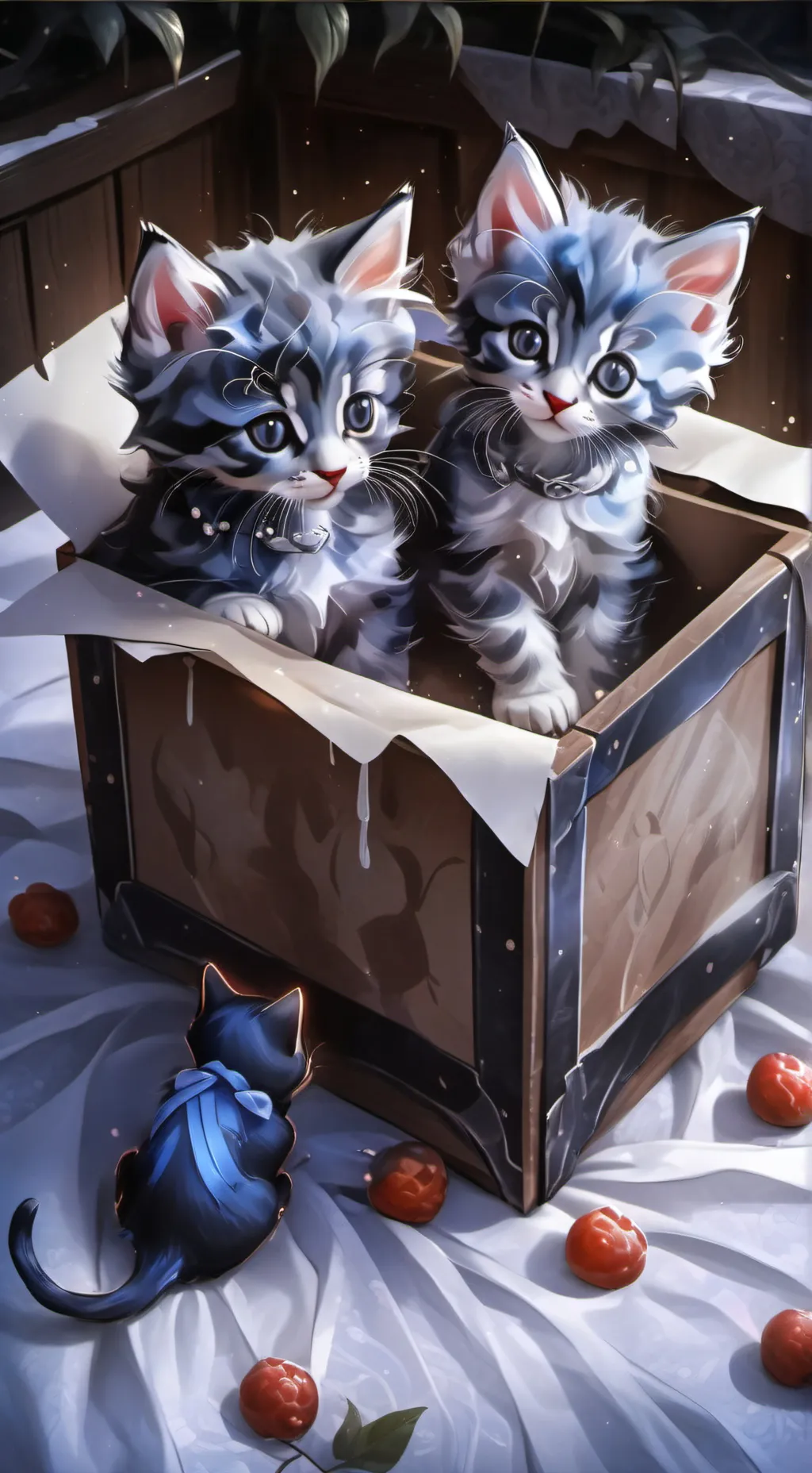 ai character: gatitos abandonado background