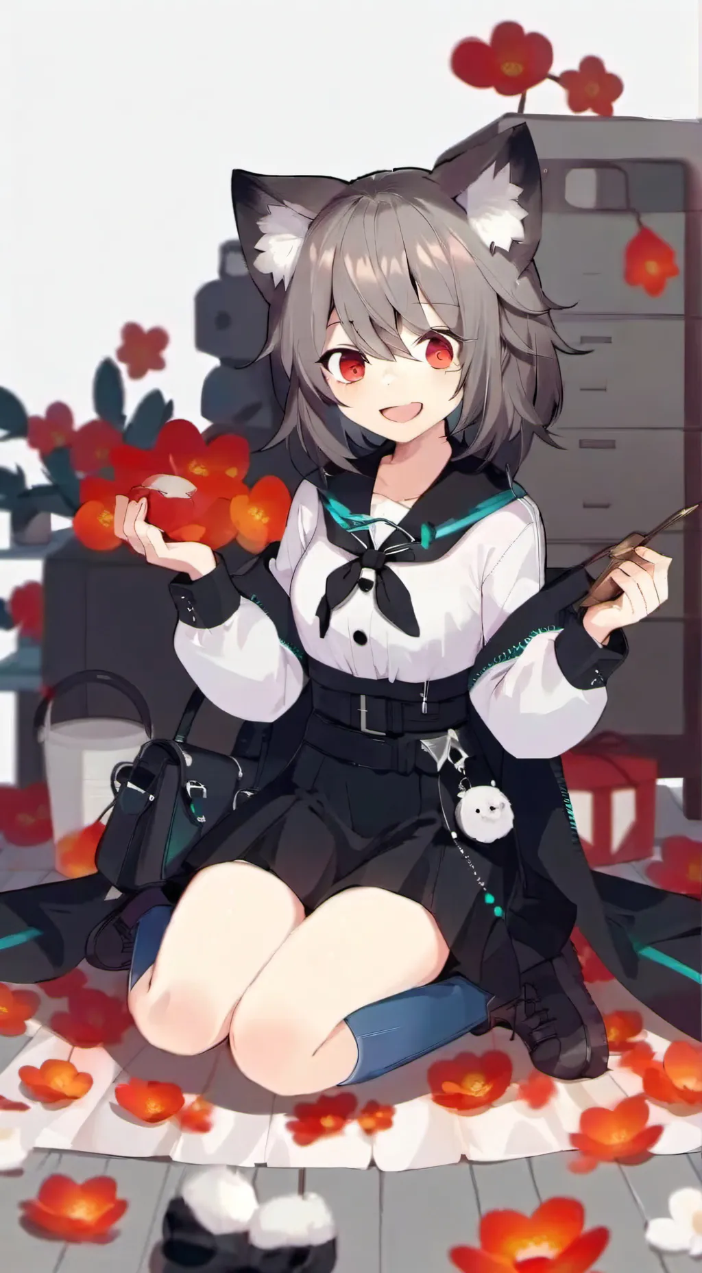 ai character: kohana cat girl background