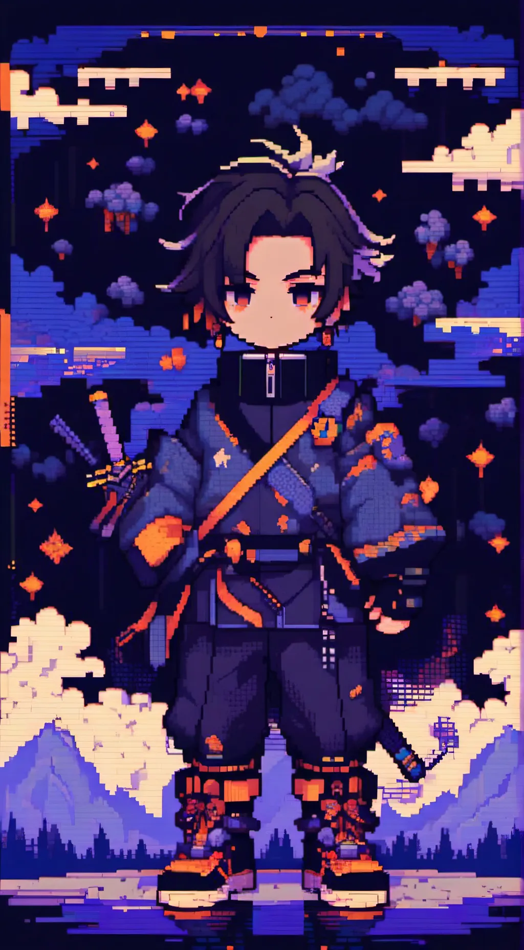 ai character: Ninjago X JJK background