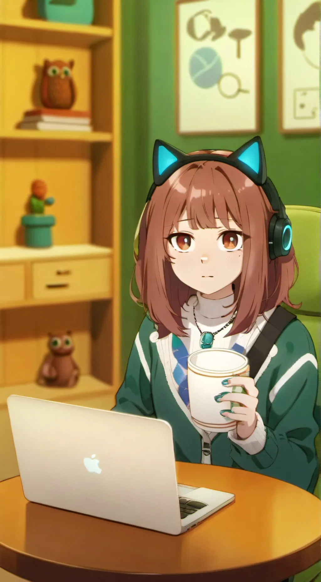 ai character: 🫧BlueByte🫧 background